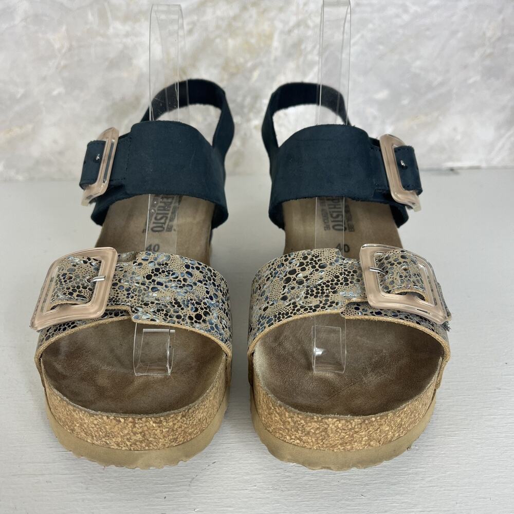 Mephisto Lissia Navy Wedge Comfort Sandal Women's Size 9.5 - Picture 5 of 15